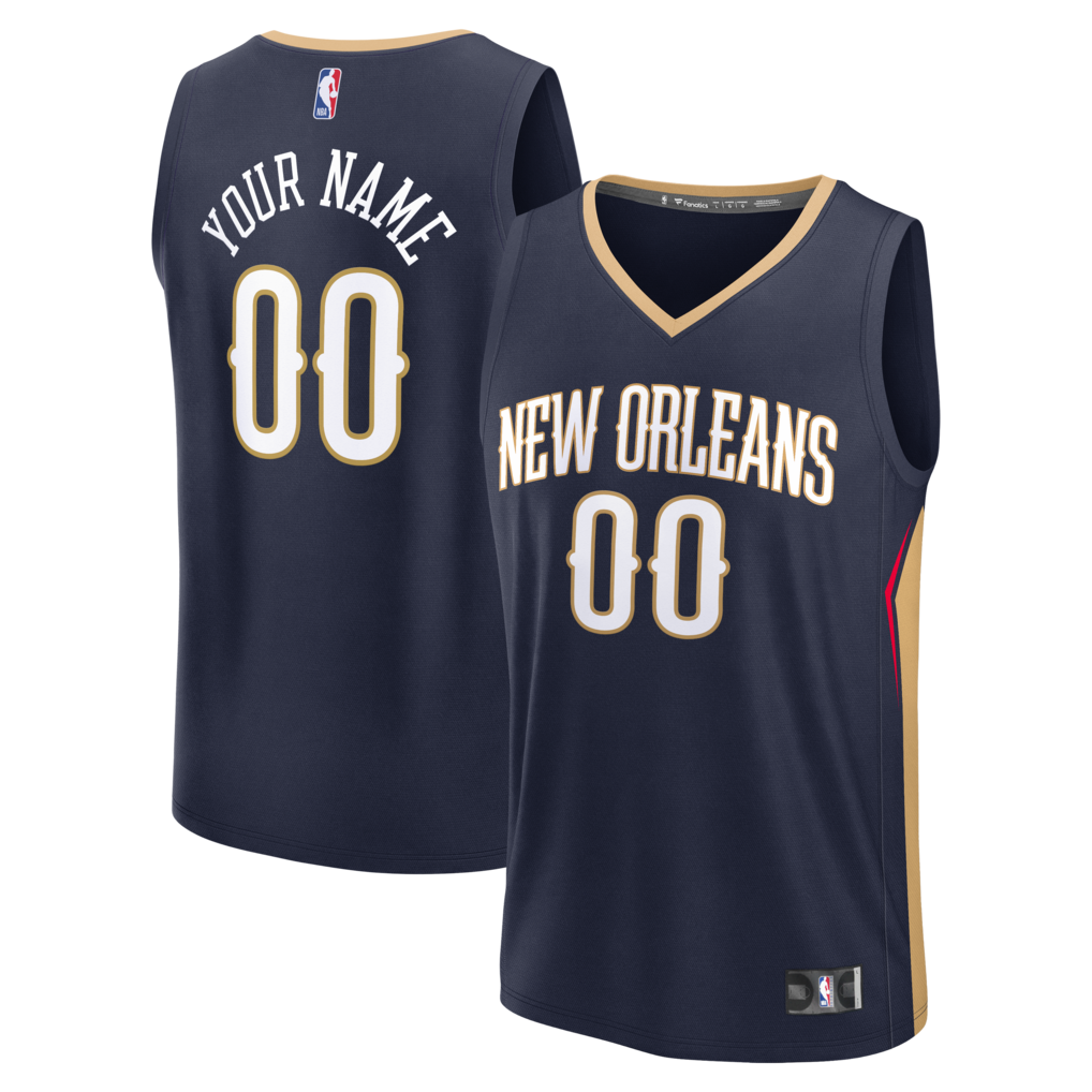 Men's New Orleans Pelicans Fanatics Navy Fastbreak Custom Jersey - Icon Edition - Jersey