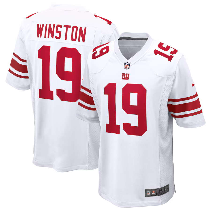 Men's New York Giants Jameis Winston Nike White Game Jersey - Jersey