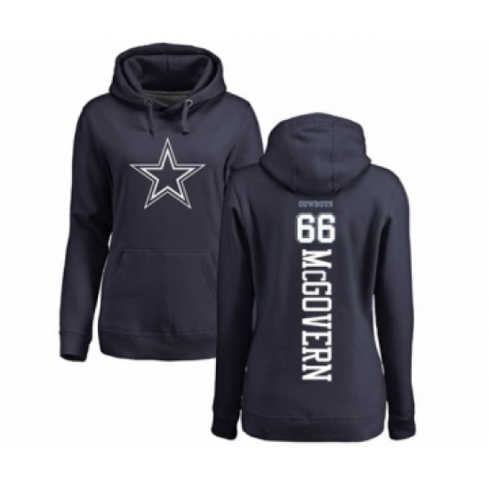 Football Women's Dallas Cowboys #66 Connor McGovern Navy Blue Backer Pullover Hoodie - Jersey
