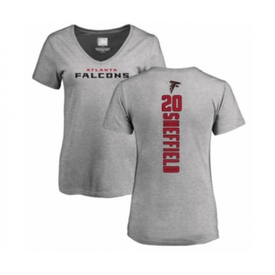Football Women's Atlanta Falcons #20 Kendall Sheffield Ash Backer T-Shirt - Jersey
