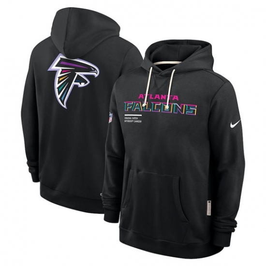 Men's Atlanta Falcons Black 2025 Crucial Catch Dri-FIT Hoodie - Jersey