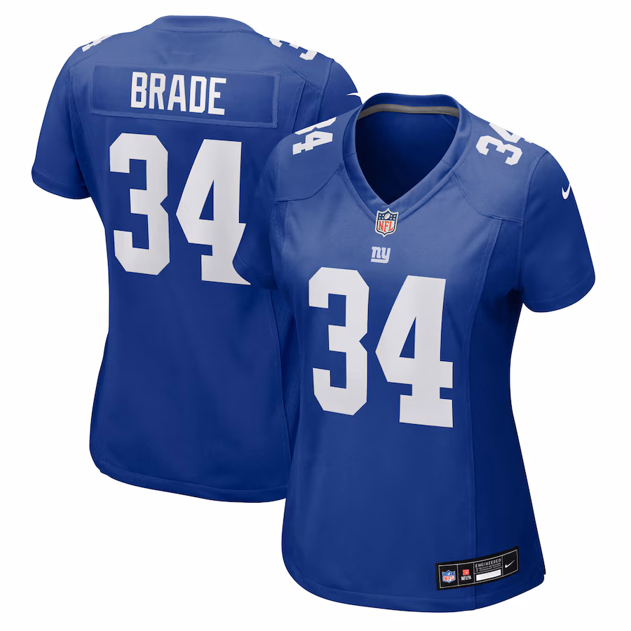 Women's New York Giants Beau Brade Nike Royal Team Game Jersey - Jersey