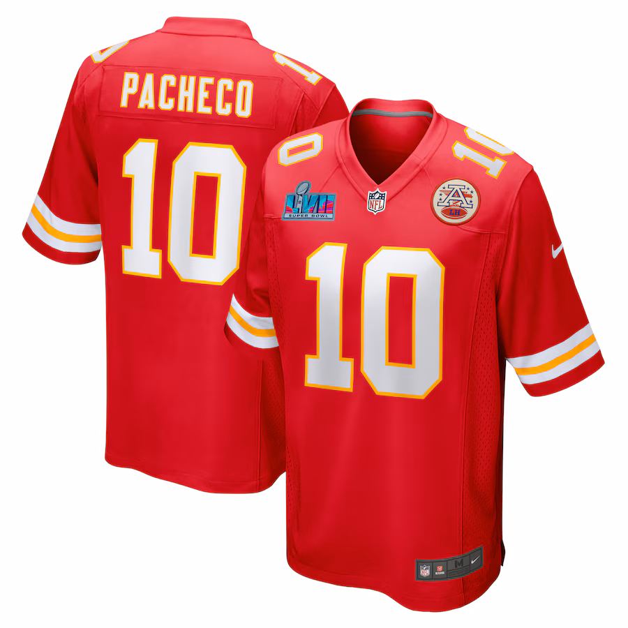 Men's Kansas City Chiefs Isiah Pacheco Nike Red Super Bowl LVII Patch Game Jersey - Jersey