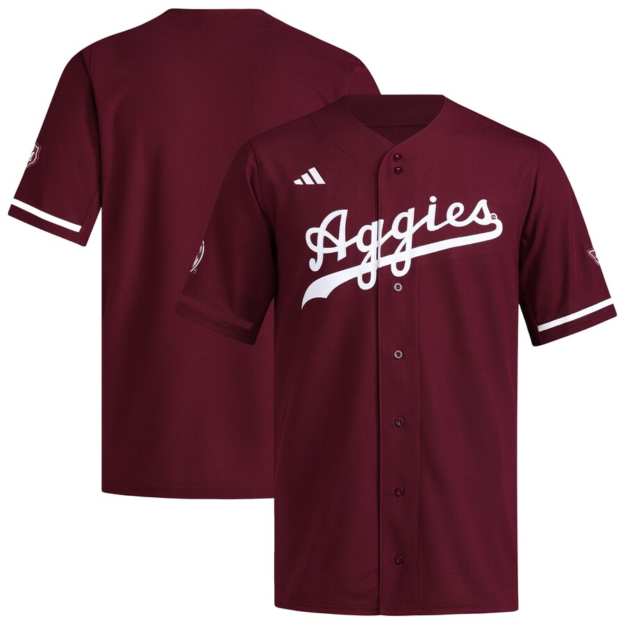 Men's adidas  Maroon Texas A&M Aggies Reversible Retro Full-Button Baseball Jersey - Jersey