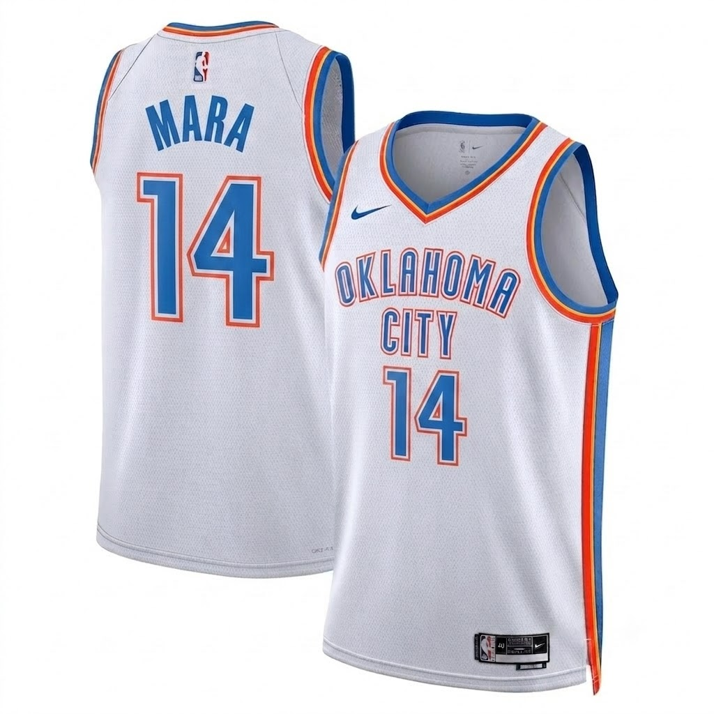 Oklahoma City Thunder Mara Fanatics White Fast Break Jersey - Association Edition - Jersey