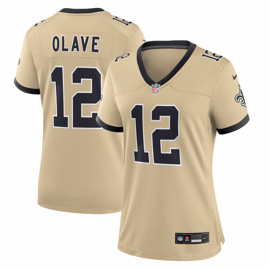 Women's New Orleans Saints Chris Olave Nike Gold Gameday Golds Alternate Game Player Jersey - Jersey