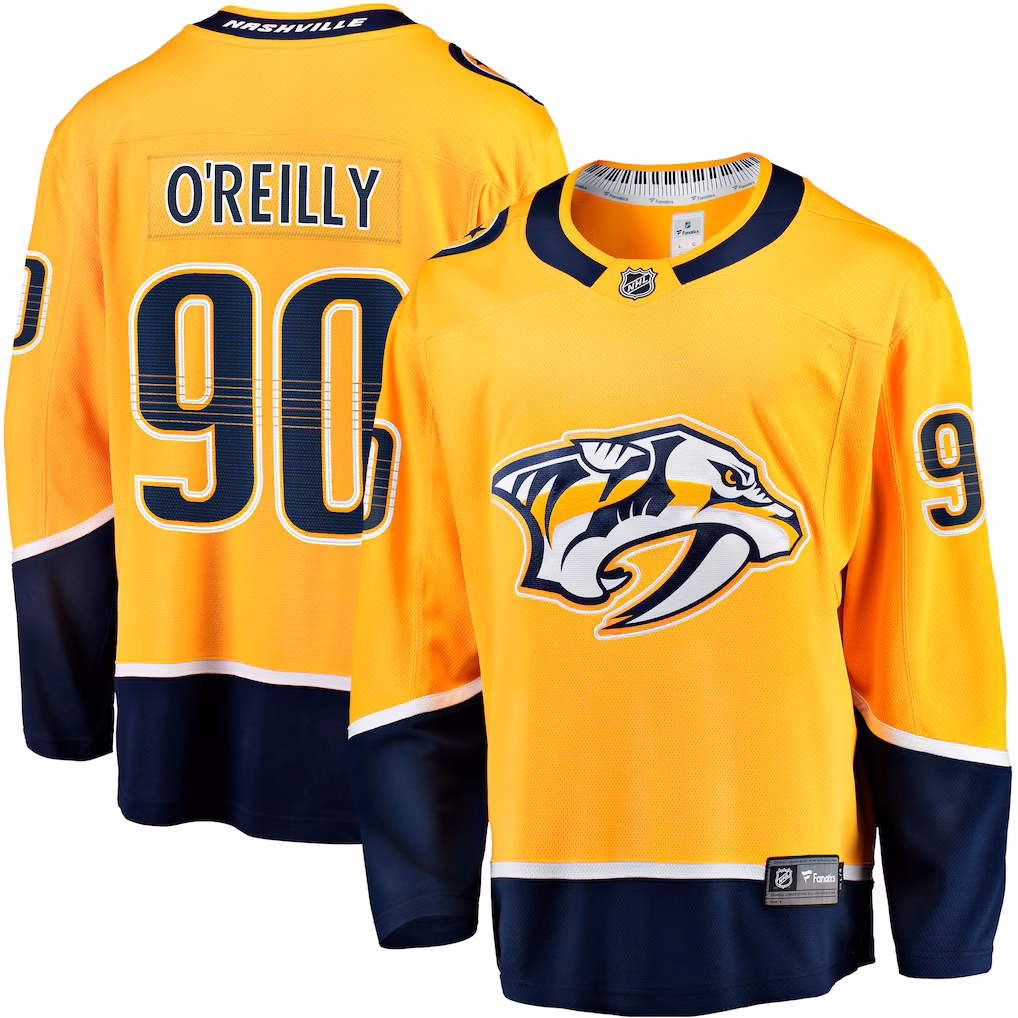 Men's Nashville Predators Ryan O'Reilly Fanatics Gold Breakaway Jersey - Jersey