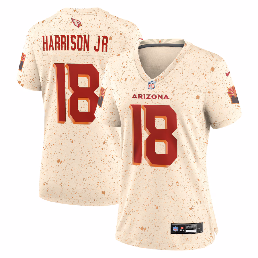 Women's Arizona Cardinals Marvin Harrison Jr. Nike Natural 2025 Rivalries Collection Game Jersey - Jersey