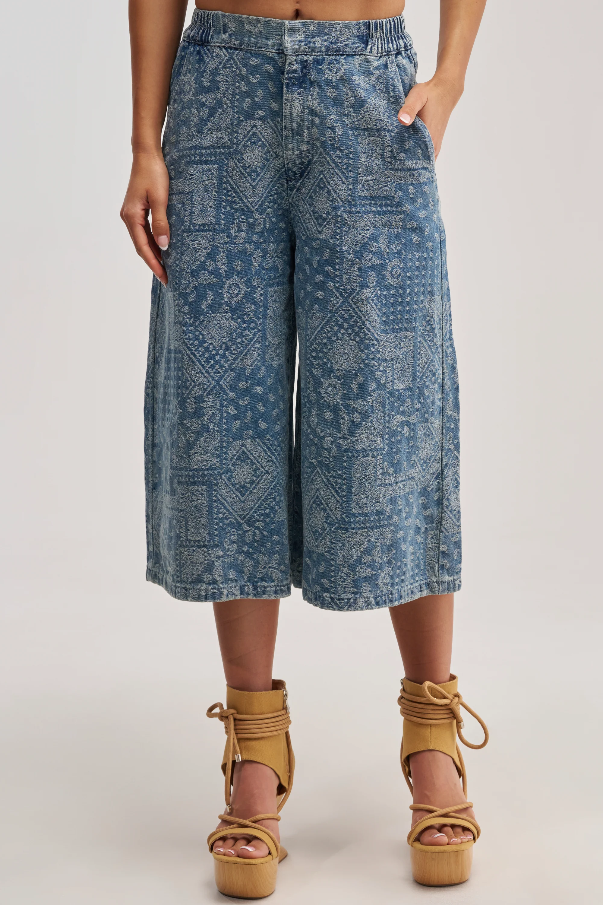 DREAMING BIG PAISLEY DENIM GAUCHO - Akira Wear