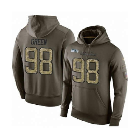 Football Men's Seattle Seahawks #98 Rasheem Green Salute To Service Pullover Hoodie - Jersey