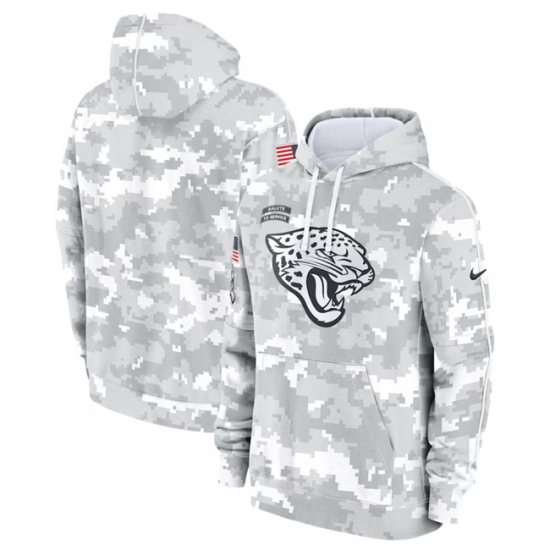 Men's Jacksonville Jaguars 2024 Arctic Camo Salute To Service Club Fleece Pullover Hoodie - Jersey