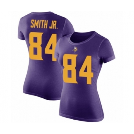 Football Women's Minnesota Vikings #84 Irv Smith Jr. Purple Rush Pride Name & Number T-Shirt - Jersey