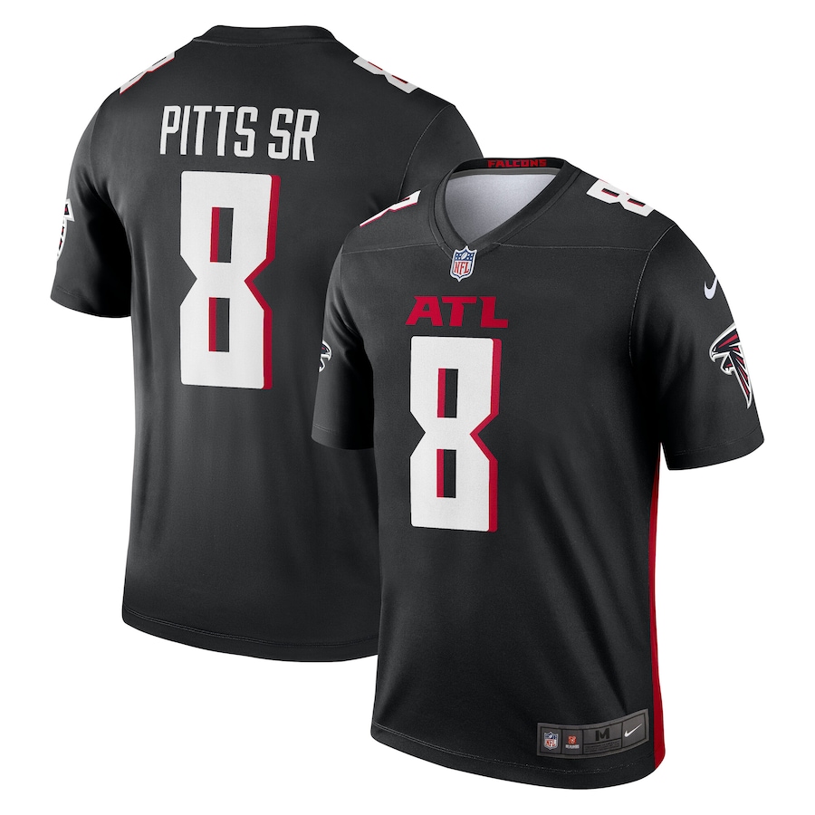 Men's Atlanta Falcons Kyle Pitts Sr. Nike Black Legend Player Performance Top - Jersey