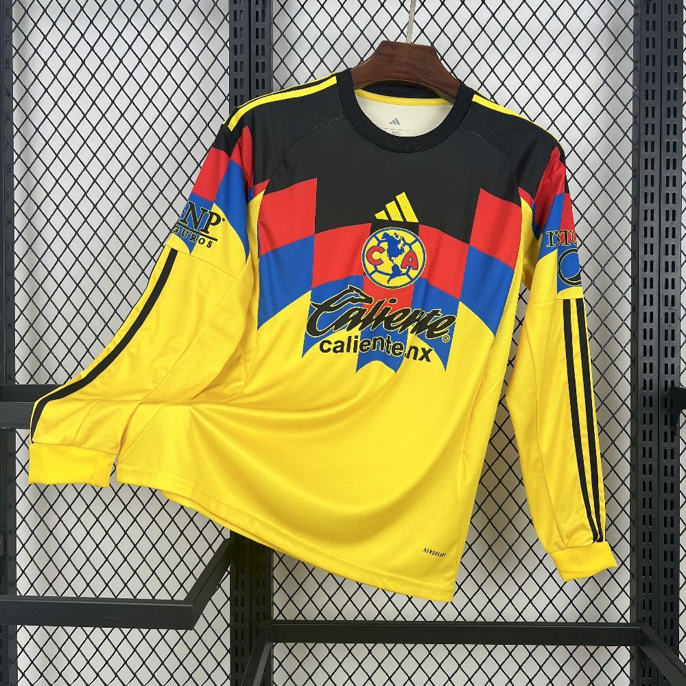 Club America Soccer Jersey Home Long Sleeve Custom Shirt 2025/26 - Jersey