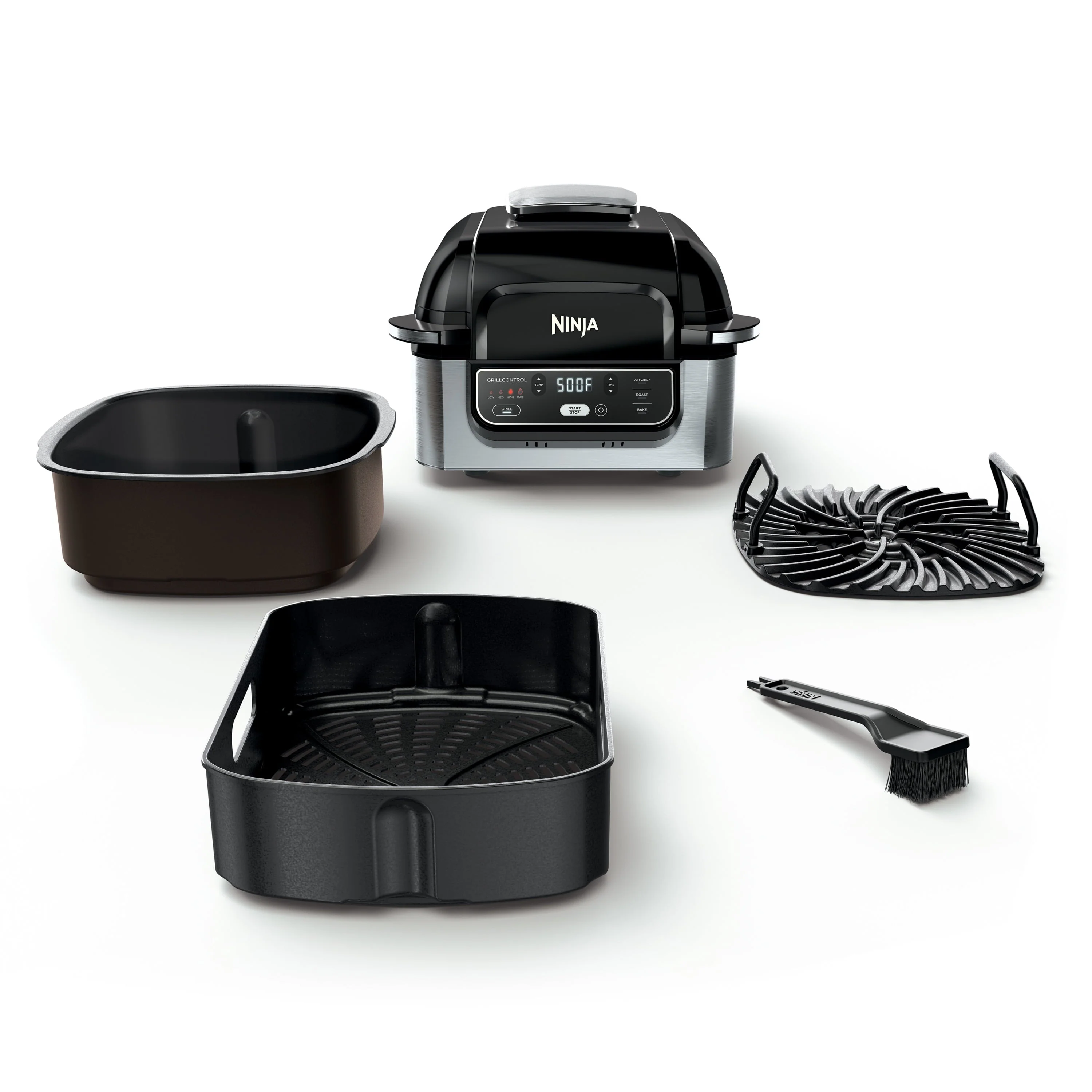 4-in-1 Indoor Grill with 4-Quart Air Fryer, Roast, & Bake, AG300