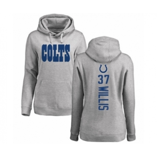 Football Women's Indianapolis Colts #37 Khari Willis Ash Backer Pullover Hoodie - Jersey