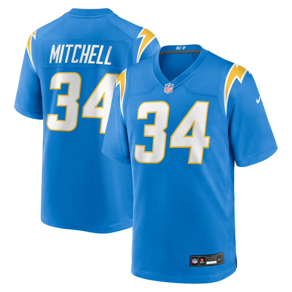Men's Los Angeles Chargers Keaton Mitchell Nike Powder Blue Team Game Jersey - Jersey