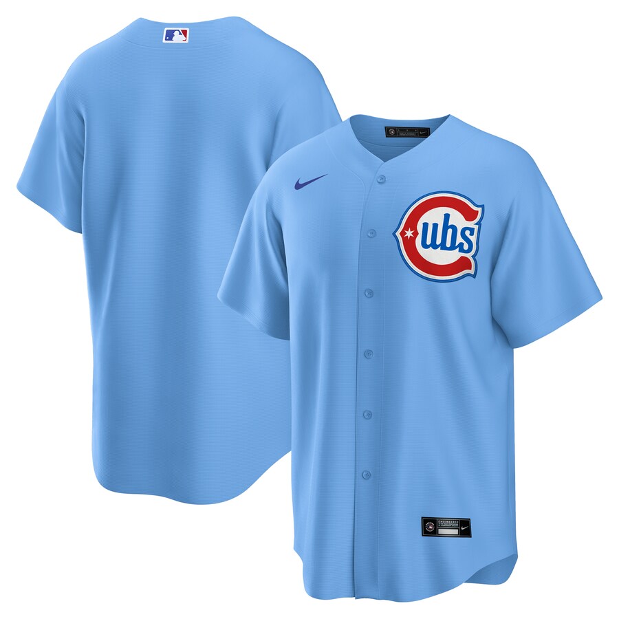 Men's Chicago Cubs Nike Light Blue Alternate 2 Replica Jersey - Jersey