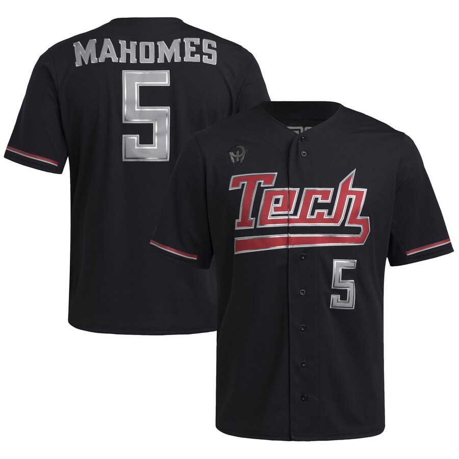 Men's adidas Patrick Mahomes Black Texas Tech Red Raiders Replica Baseball Jersey - Jersey