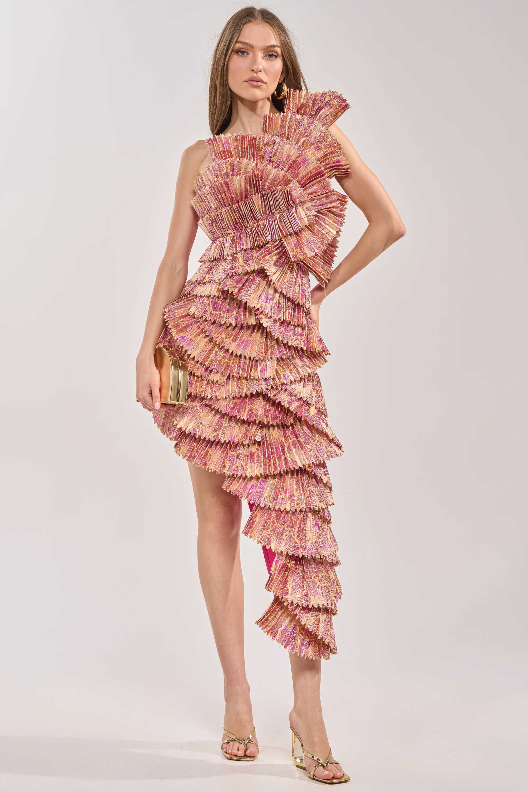 LUST FOR LIFE ASYMMETRICAL BROCADE MINI DRESS - Akira Wear