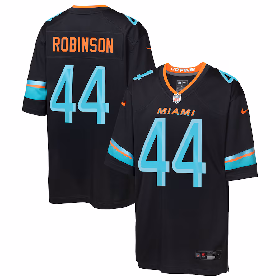 Youth Miami Dolphins Chop Robinson Nike Pitch Blue 2025 Rivalries Collection Game Jersey - Jersey