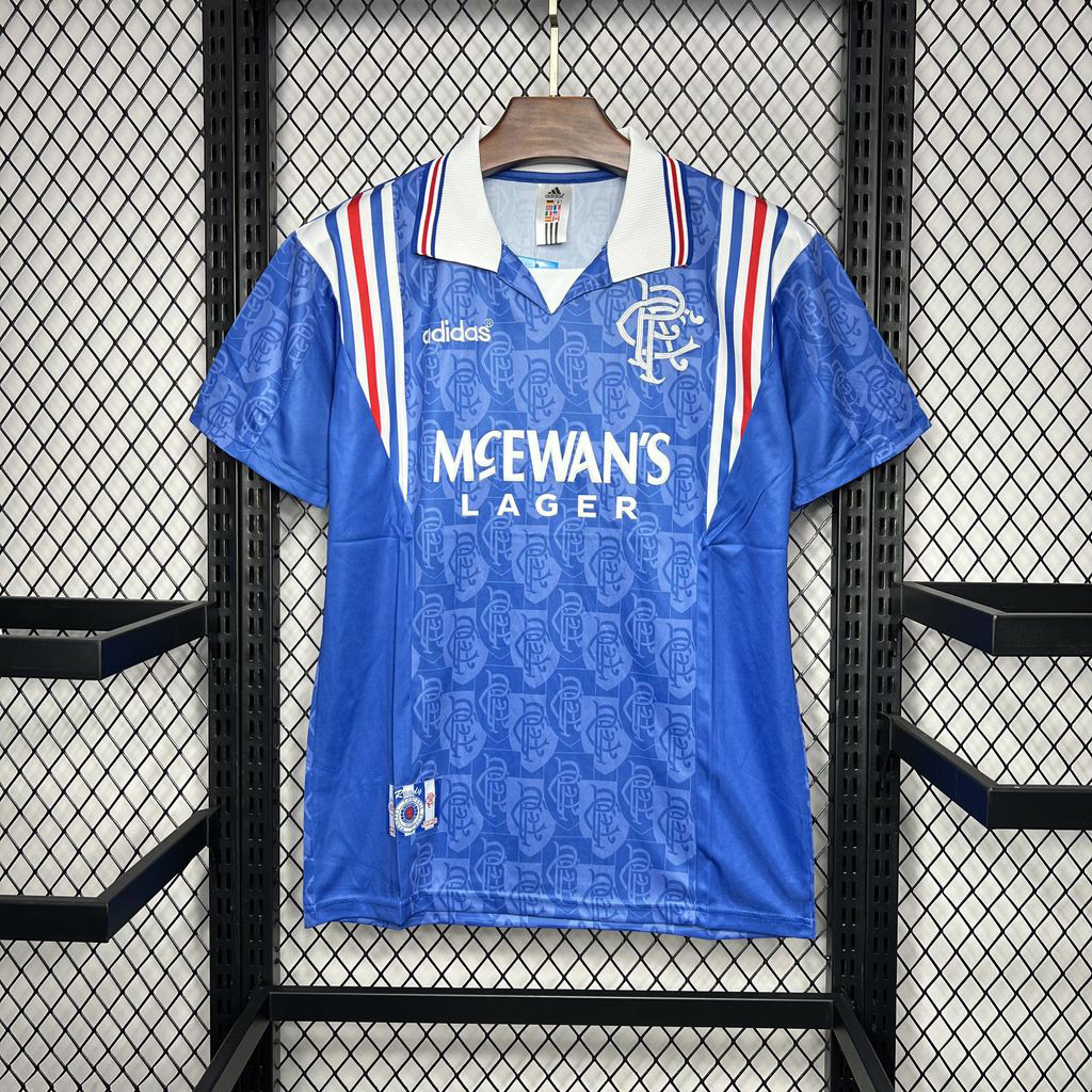Rangers FC Retro Soccer Jersey Home Custom Shirt 1996-97 - Jersey