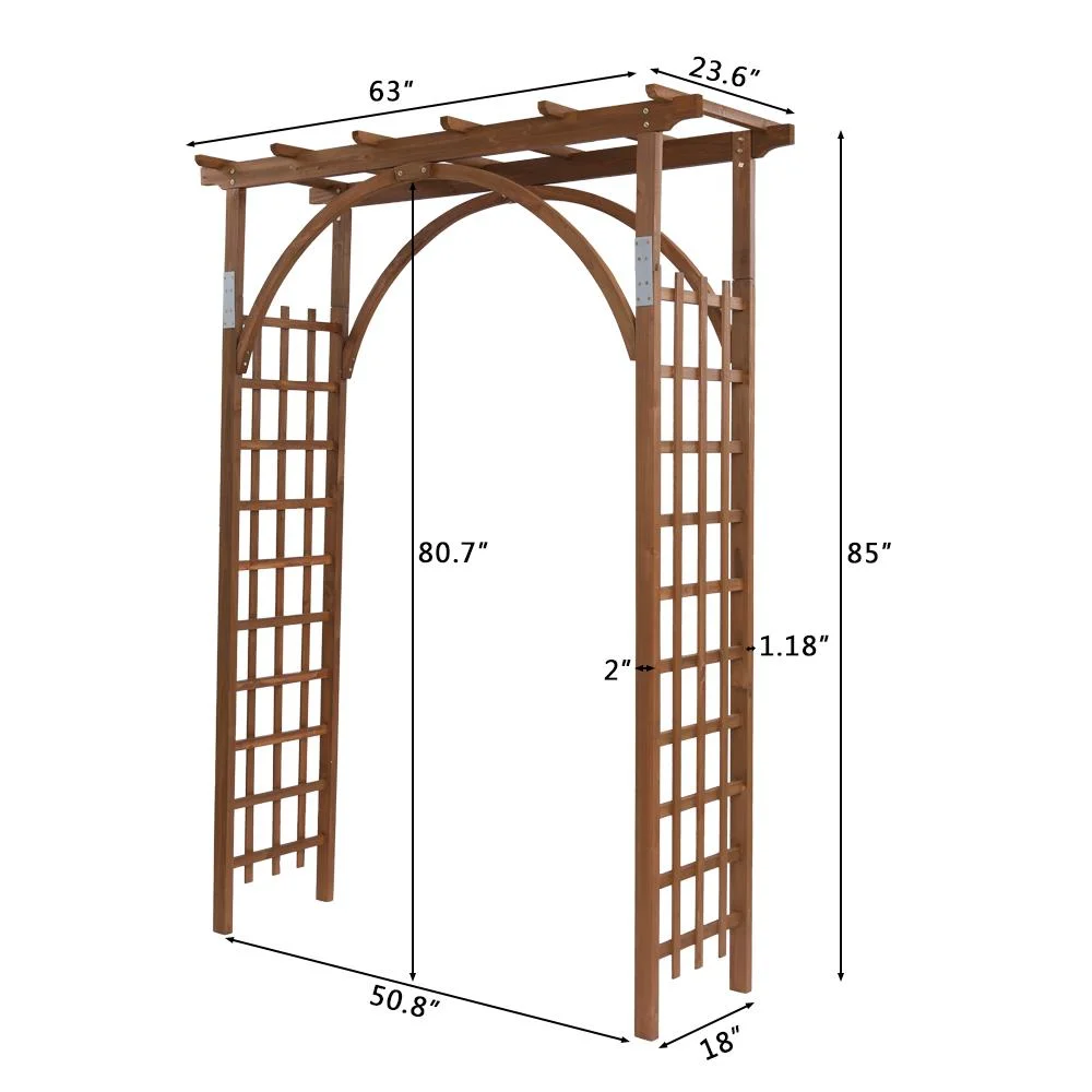 Winado Wooden Garden Arbor Trellis Arch for Plants - Outdoor Archway