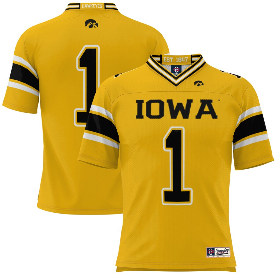 Youth GameDay Greats #1 Gold Iowa Hawkeyes Football Jersey - Jersey