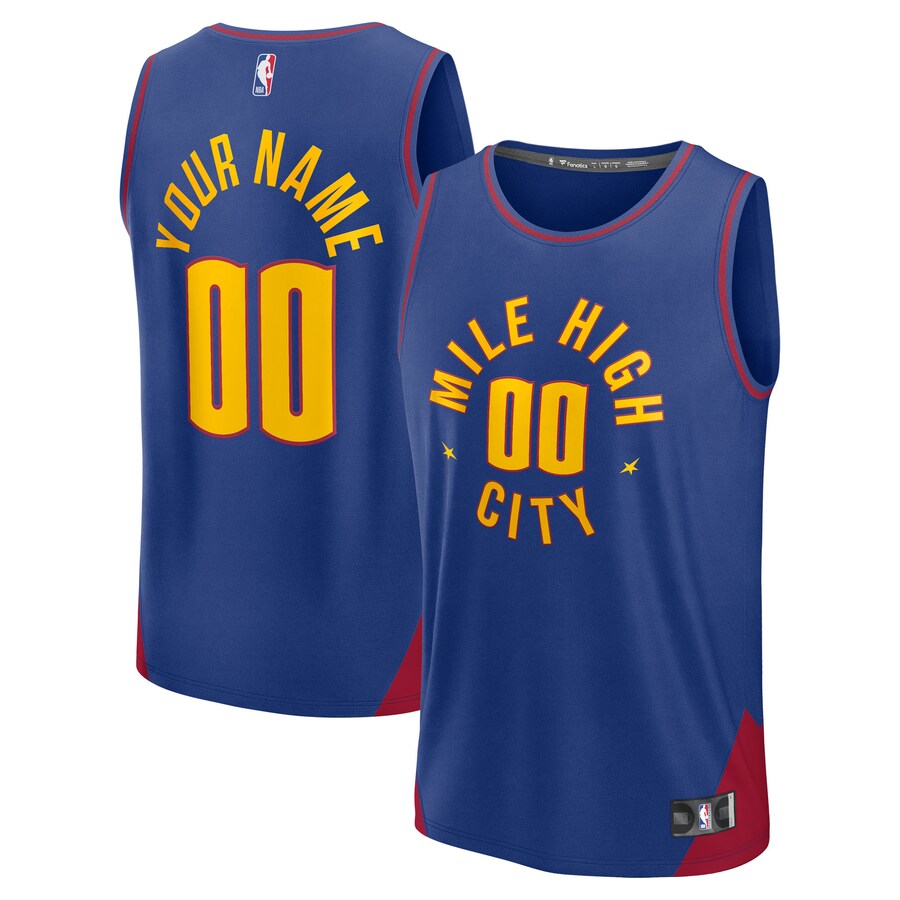 Youth Denver Nuggets Fanatics Blue Fast Break Custom Replica Jersey - Statement Edition - Jersey