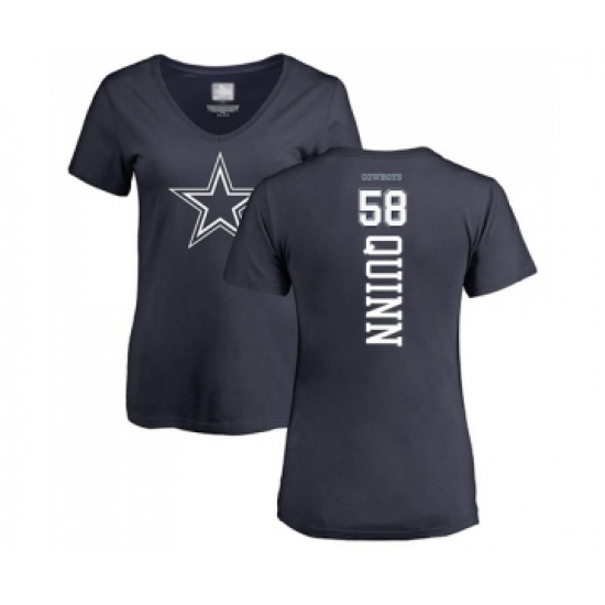 Football Women's Dallas Cowboys #58 Robert Quinn Navy Blue Backer T-Shirt - Jersey