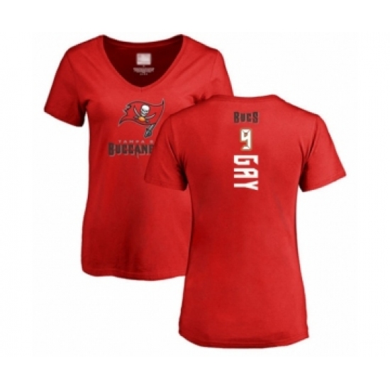 Football Women's Tampa Bay Buccaneers #9 Matt Gay Red Backer T-Shirt - Jersey