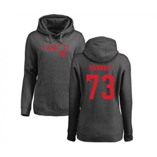 Football Women's New England Patriots #73 John Hannah Ash One Color Pullover Hoodie - Jersey