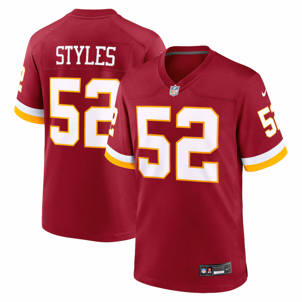 Men's Washington Commanders Sonny Styles Nike Burgundy 2026 NFL Draft First Round Pick No. 7 Team Game Jersey - Jersey