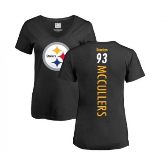 Football Women's Pittsburgh Steelers #93 Dan McCullers Black Backer Slim Fit T-Shirt - Jersey