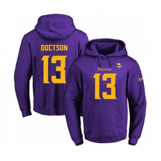 Football Men's Minnesota Vikings #13 Josh Doctson Purple(Gold No.) Name & Number Pullover Hoodie - Jersey