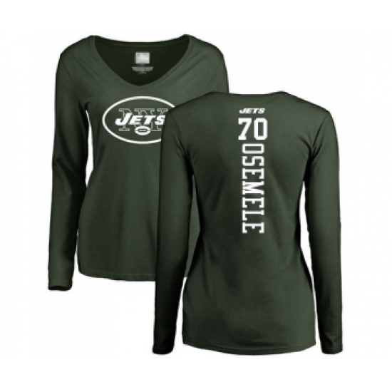 Football Women's New York Jets #70 Kelechi Osemele Green Backer Long Sleeve T-Shirt - Jersey