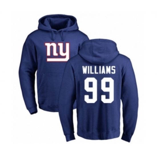 Football New York Giants #99 Leonard Williams Royal Blue Name & Number Logo Pullover Hoodie - Jersey