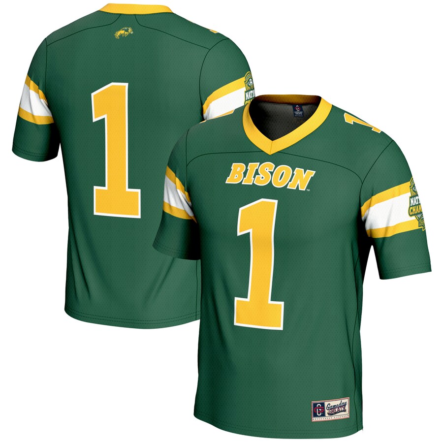 Youth GameDay Greats #1 Green NDSU Bison 2024 NCAA FCS Football National Champions Lightweight Fashion Jersey - Jersey