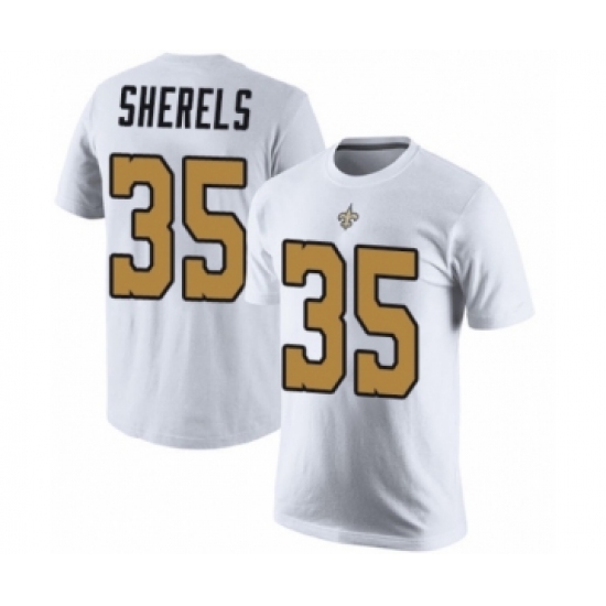 Football New Orleans Saints #35 Marcus Sherels White Rush Pride Name & Number T-Shirt - Jersey
