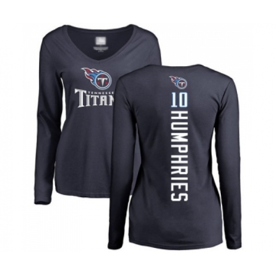 Football Women's Tennessee Titans #10 Adam Humphries Navy Blue Backer Long Sleeve T-Shirt - Jersey