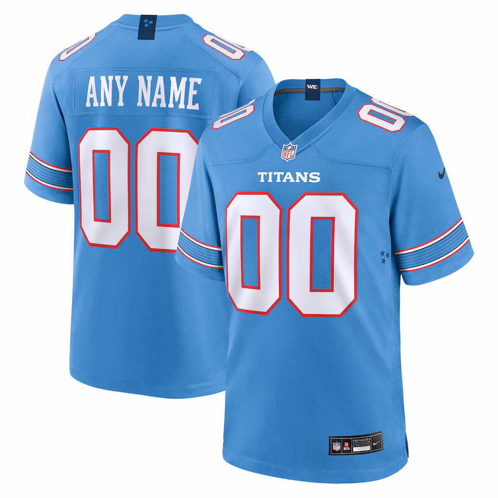 Men's Tennessee Titans Nike Light Blue Game Custom Jersey - Jersey