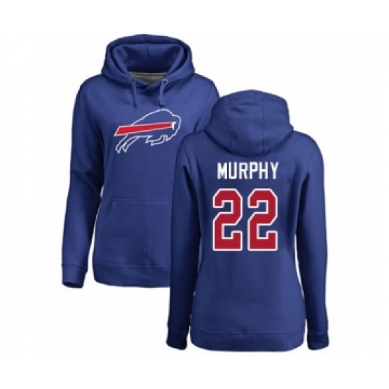 Football Women's Buffalo Bills #22 Marcus Murphy Royal Blue Name & Number Logo Pullover Hoodie - Jersey