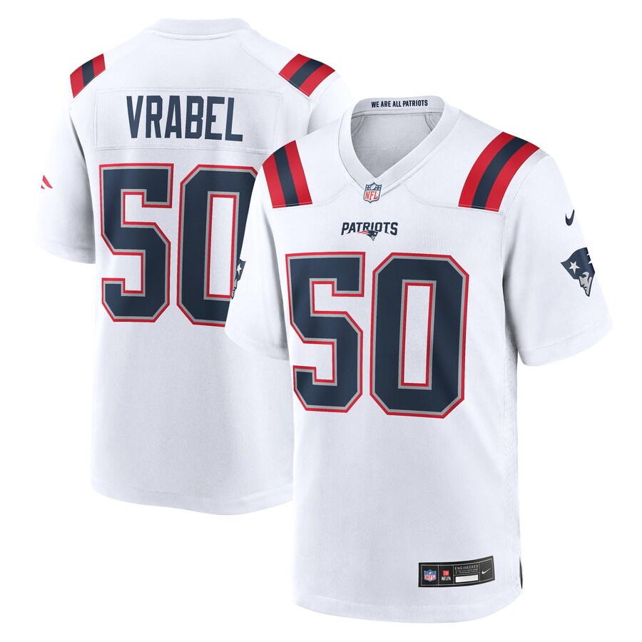 Men's New England Patriots Mike Vrabel Nike  White Retired Player Game Jersey - Jersey
