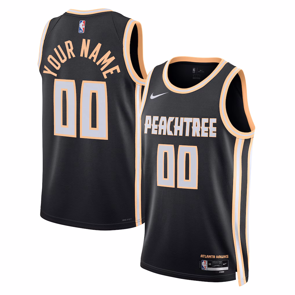 Unisex Atlanta Hawks Nike Black 2025/26 City Edition Swingman Custom Jersey - Jersey