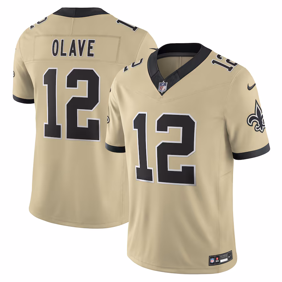 Men's New Orleans Saints Chris Olave Nike Gold Alternate Gameday Golds Alternate Vapor F.U.S.E. Limited Jersey - Jersey