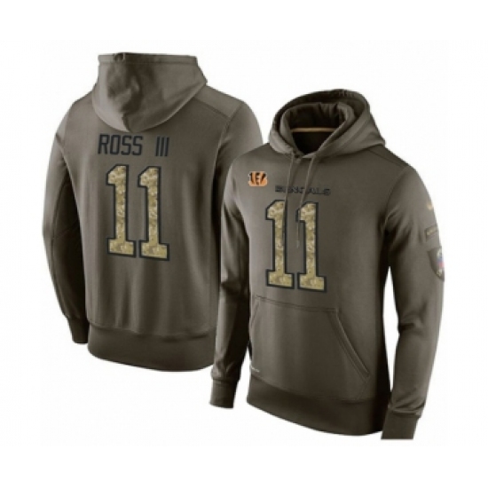 Football Men's Cincinnati Bengals #11 John Ross Green Salute To Service Pullover Hoodie - Jersey