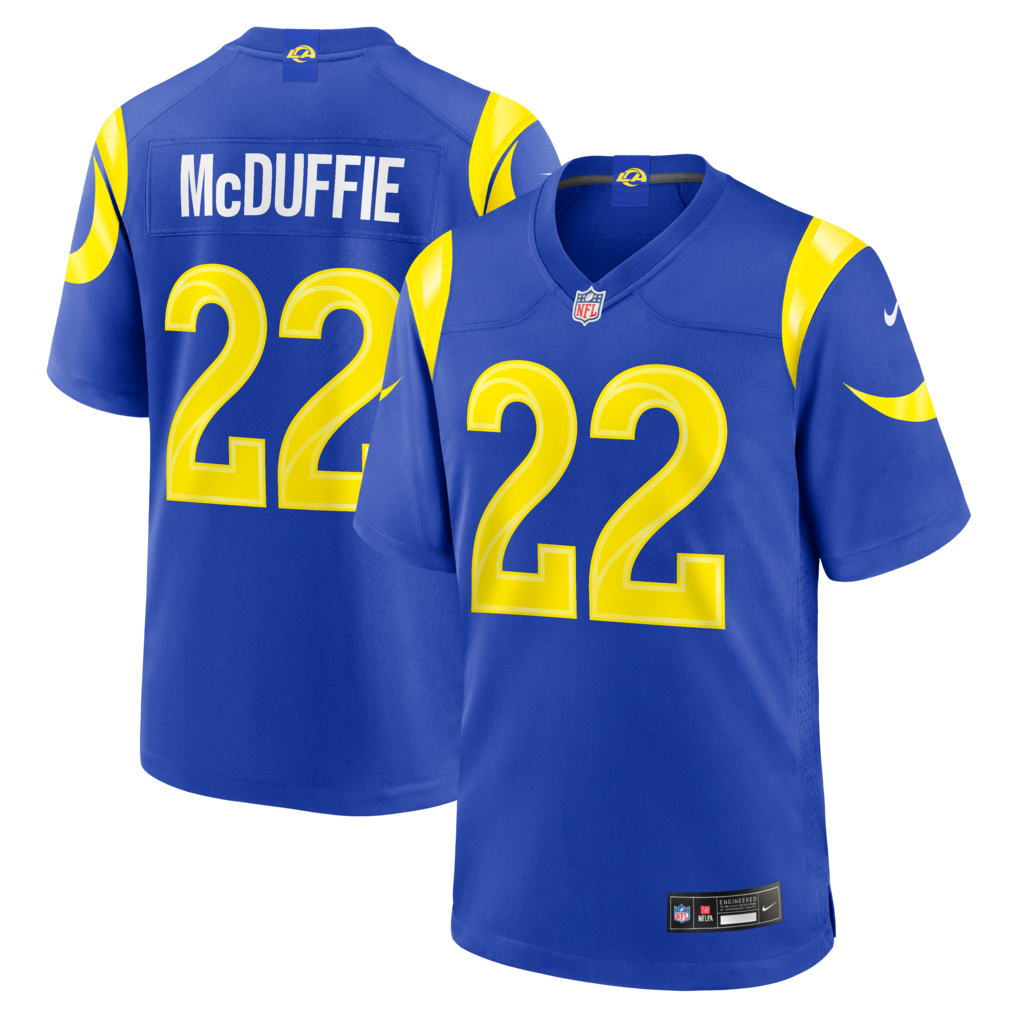 Men's Los Angeles Rams Trent McDuffie Nike Royal Team Game Player Jersey - Jersey