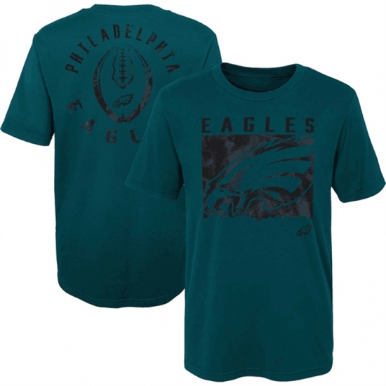 Men's Philadelphia Eagles Green Preschool Liquid Camo Logo T Shirt - Jersey