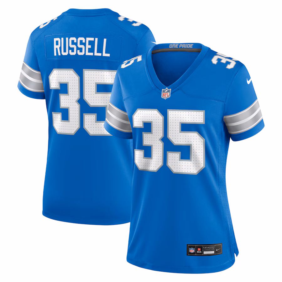 Women's Detroit Lions Tyson Russell Nike Blue Team Game Jersey - Jersey