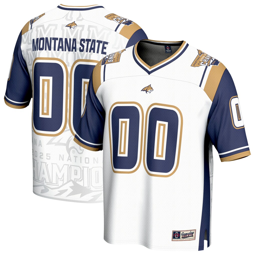 Unisex GameDay Greats White Montana State Bobcats 2025 NCAA FCS Football National Champions Commemorative Fashion Jersey - Jersey
